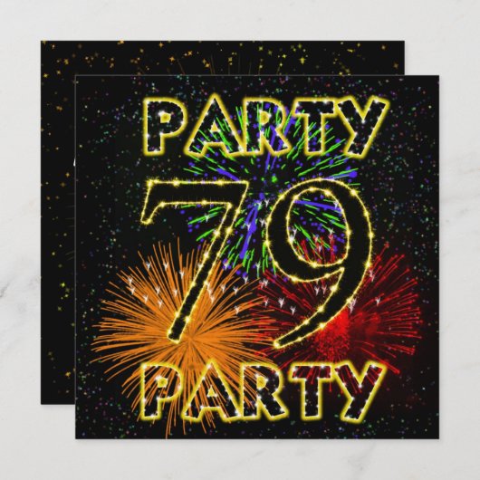 第79回誕生会の花火大会 招待状 (正面/裏面)