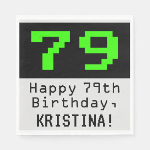 第79誕生日-ネルディ/オタク系のスタイル「79」と名前 スタンダードランチョンナプキン