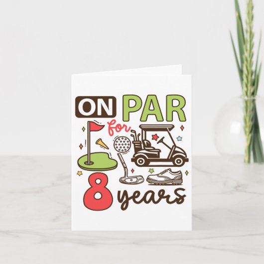 第8おもしろい誕生日ゴルフシャツ8歳ゴルファーK カード (正面)