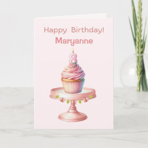 第8パーソナライズされた誕生日カップケーキカード カード