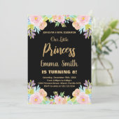 第8フローラグリッタープリンセス誕生日招待状 招待状 (スタンド正面)
