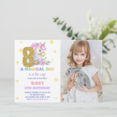 第8フローラUnicorn誕生日招待状（写真あり） 招待状 (スタンド正面)