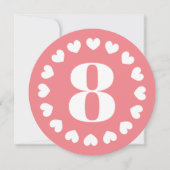 第8回ガール·パーティー·ピンク·ラウンド·ハート 招待状 (正面)