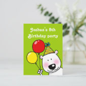 第8回バースデーパーティーパーソナライズされた招待状 インビテーションポストカード (スタンド正面)