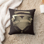 「第8回ブロンズ結婚記念日」3Dアートのエンブレム クッション (ブランケット)