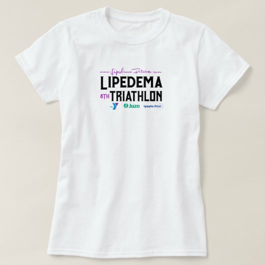 第8回年次LipeemaトライアスロンWhite Tシャツ (デザイン正面)