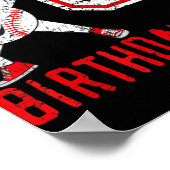 第8回誕生日ギフトTee 8th Baseball 生まれ 201 ポスター (角)