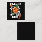 第8回誕生日バスケットボおもしろいール選手8歳 スクエア名刺 (正面/裏面)