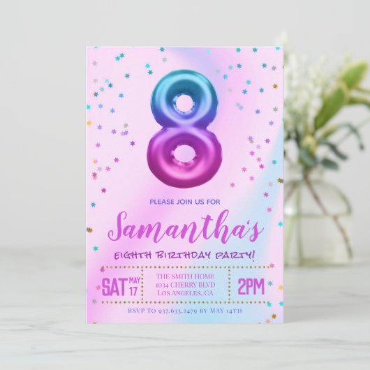 第8回誕生日パーティーへの招待 招待状 (スタンド正面)