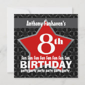 第8回誕生日パーティー黒赤白星V08 招待状 (正面)