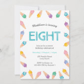 第8回誕生日パーティー | Rainbow Ice Creamのご招待 招待状 (正面)