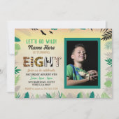 第8回野外8回の誕生日パーティーSafari ZOO写真 招待状 (正面)