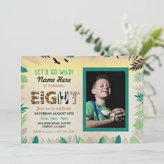 第8回野外8回の誕生日パーティーSafari ZOO写真 招待状 (スタンド正面)