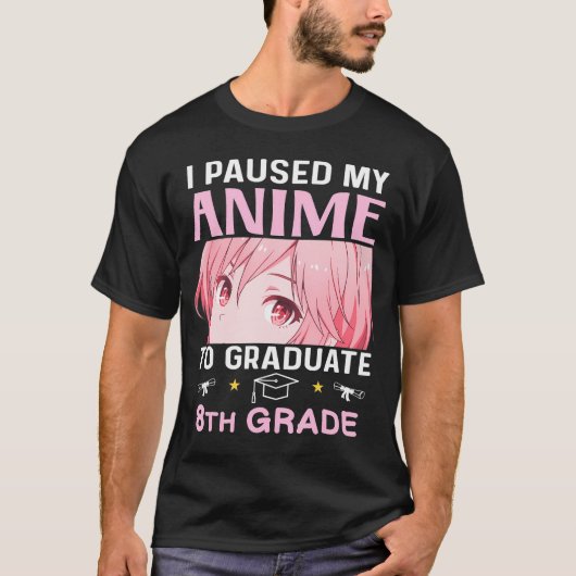 第8学年卒業アニメ2024年卒業Middle Sc Tシャツ (正面)
