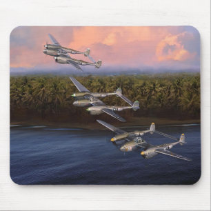 第8戦闘機グループのP-38エース マウスパッド