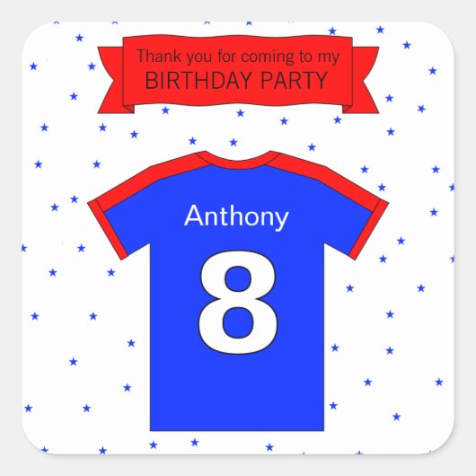 第8期バースデーパーティー名前をカスタムすると文字 スクエアシール (正面)