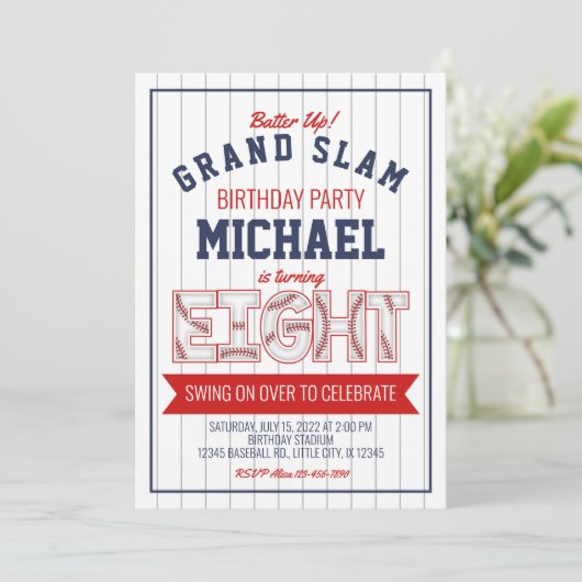 第8期野球誕生日招待状 招待状 (スタンド正面)