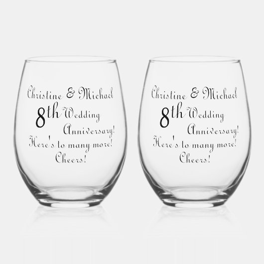 第8期青銅結婚記念署名 ステムなしワイングラス (正面)