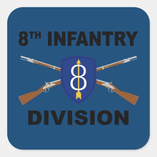 第8歩兵師団 – 交叉銃 – 文字 スクエアシール (正面)