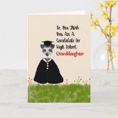 第8犬を持つ等級の卒業カード孫娘 カード (黄色い花)