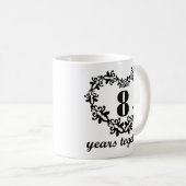 第8記念日マグ一緒の8年のハートのギフトの コーヒーマグカップ (正面右)