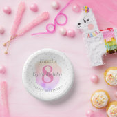 第8誕生日かわいらしバラピンクかわいらしパーティー ペーパーボウル (パーティー)