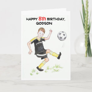 第8誕生日のゴッドソンのカード – サッカー カード