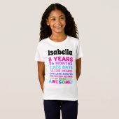 第8誕生日のワイシャツの女の子8年間の素晴らしい Tシャツ (正面フル)