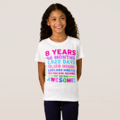 第8誕生日のワイシャツの女の子8年間の素晴らしい Tシャツ (正面フル)