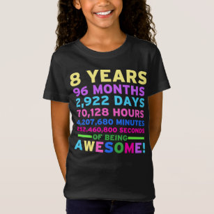 第8誕生日のワイシャツの男の子の女の子8年間の素晴らしい Tシャツ