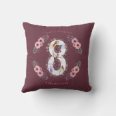 第8誕生日の少女フォトコラージピンクフラワー クッション (裏面)