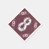 第8誕生日の少女フォトコラージピンクフラワー スタンダードカクテルナプキン (角)