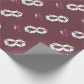 第8誕生日の少女フォトコラージピンクフラワー ラッピングペーパー (角)