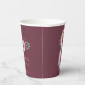 第8誕生日の少女フォトコラージピンクフラワー 紙コップ (右)