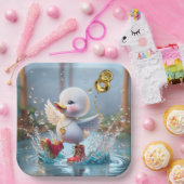 第8誕生日アヒル踊りイン・ザ・レインパドル ペーパープレート (パーティー)