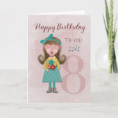 第8誕生日ガール歌唱ハッピーバースデー カード (正面)