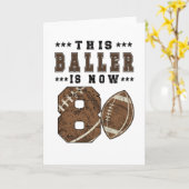 第8誕生日ギフトフットボール選手,8歳の少年 カード (黄色い花)