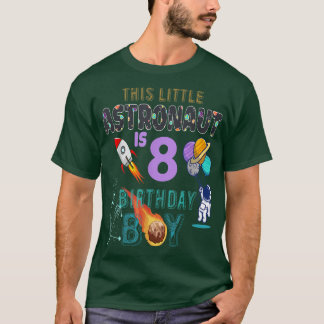 第8誕生日ギフト誕生日ボーイギフト宇宙飛行士8 Tシャツ