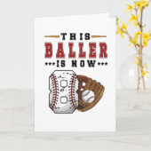 第8誕生日ギフト野球選手，8歳の少年 カード (黄色い花)