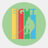 第8誕生日ギフト8ホッケーカラフル誕生日8 ラウンドシール (正面)