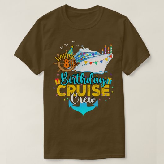 第8誕生日クルーズクルー Tシャツ (デザイン正面)