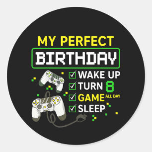 第8誕生日ゲーミングボーイ誕生日ギフトゲーマー ラウンドシール