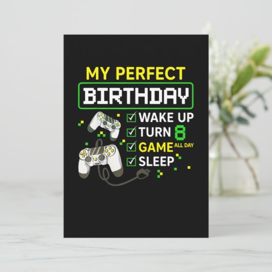 第8誕生日ゲーミングボーイ誕生日ギフトゲーマー 招待状 (スタンド正面)