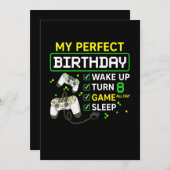 第8誕生日ゲーミングボーイ誕生日ギフトゲーマー 招待状 (正面/裏面)