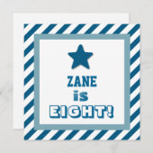 第8誕生日フェスティバルブルーストライプズブルースターV07 招待状 (正面/裏面)