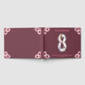 第8誕生日フォトコラージュ花少女ピンク ゲストブック (全面)