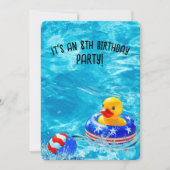 第8誕生日プールパーティーとイエアヒル 招待状 (正面)