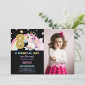 第8誕生日ユニコーン誕生日招待状写真 招待状 (スタンド正面)