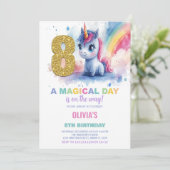第8誕生日ユニコーン誕生日招待状 招待状 (スタンド正面)