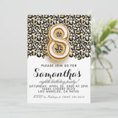 第8誕生日レオパードアニマルプリント招待状 招待状 (スタンド正面)